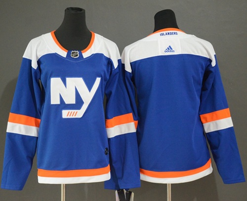 Adidas Islanders Blank Blue Alternate Authentic Women's Stitched NHL Jersey