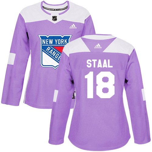 Adidas Rangers #18 Marc Staal Purple Authentic Fights Cancer Women's Stitched NHL Jersey