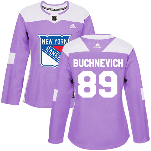 Adidas Rangers #89 Pavel Buchnevich Purple Authentic Fights Cancer Women's Stitched NHL Jersey