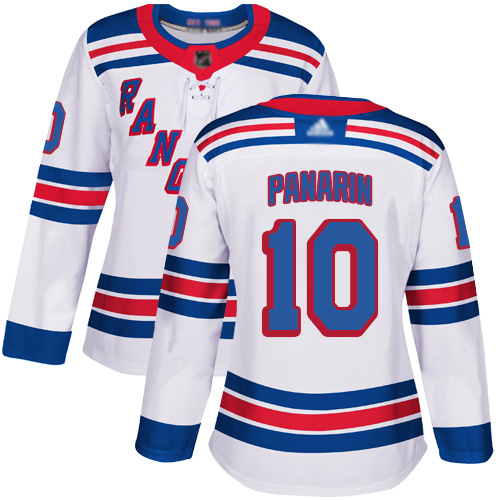 Adidas Rangers #10 Artemi Panarin White Road Authentic Women's Stitched NHL Jersey
