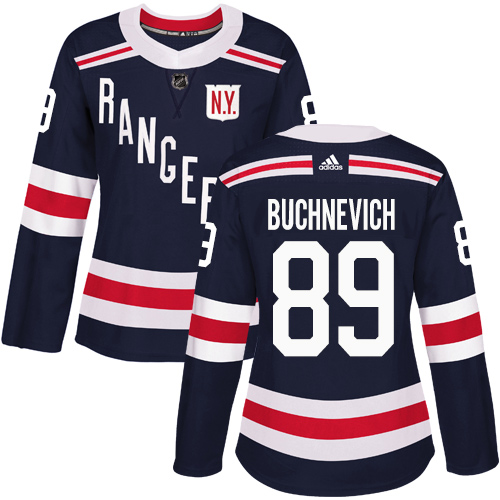 Adidas Rangers #89 Pavel Buchnevich Navy Blue Authentic 2018 Winter Classic Women's Stitched NHL Jersey