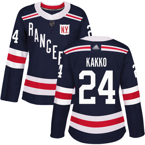Adidas Rangers #24 Kaapo Kakko Navy Blue Authentic 2018 Winter Classic Women's Stitched NHL Jersey