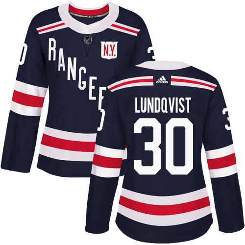 Adidas Rangers #30 Henrik Lundqvist Navy Blue Authentic 2018 Winter Classic Women's Stitched NHL Jersey