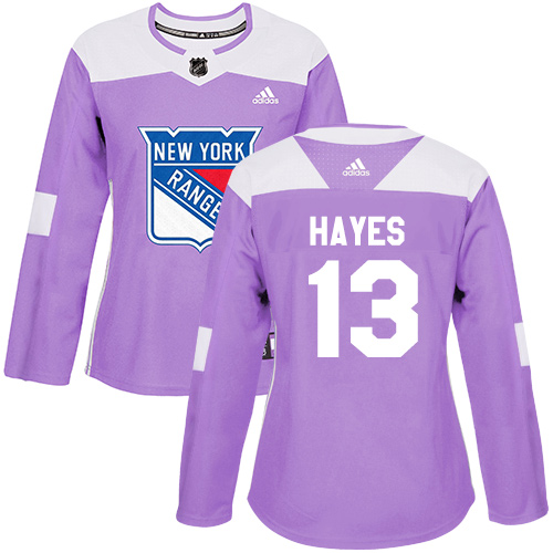 Adidas Rangers #13 Kevin Hayes Purple Authentic Fights Cancer Women's Stitched NHL Jersey