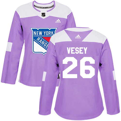 Adidas Rangers #26 Jimmy Vesey Purple Authentic Fights Cancer Women's Stitched NHL Jersey