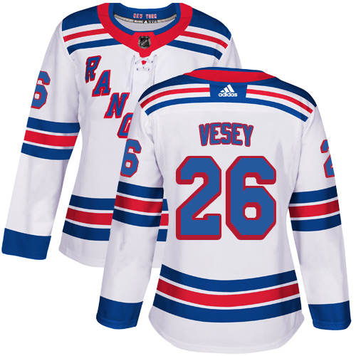 Adidas Rangers #26 Jimmy Vesey White Road Authentic Women's Stitched NHL Jersey