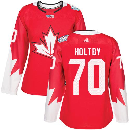 Team Canada #70 Braden Holtby Red 2016 World Cup Women's Stitched NHL Jersey