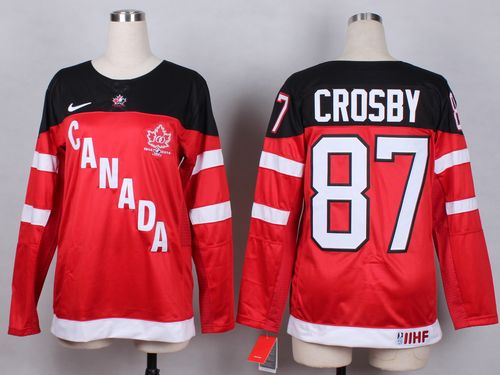 Team Canada #87 Sidney Crosby Red 100th Anniversary Women's Stitched NHL Jersey
