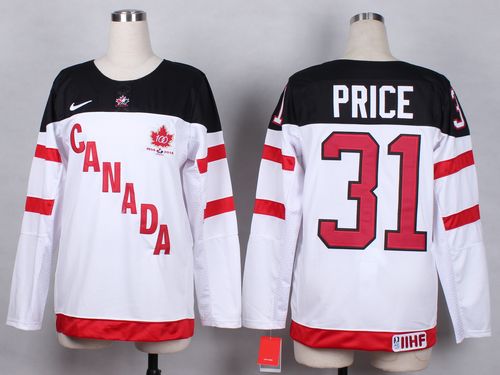 Team Canada #31 Carey Price White 100th Anniversary Women's Stitched NHL Jersey