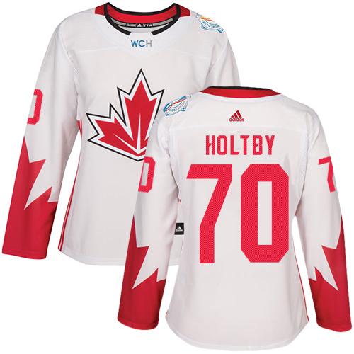 Team Canada #70 Braden Holtby White 2016 World Cup Women's Stitched NHL Jersey