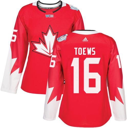 Team Canada #16 Jonathan Toews Red 2016 World Cup Women's Stitched NHL Jersey