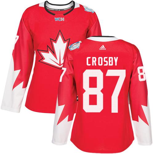 Team Canada #87 Sidney Crosby Red 2016 World Cup Women's Stitched NHL Jersey