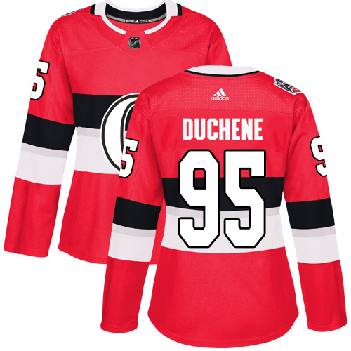 Adidas Senators #95 Matt Duchene Red Authentic 2017 100 Classic Women's Stitched NHL Jersey
