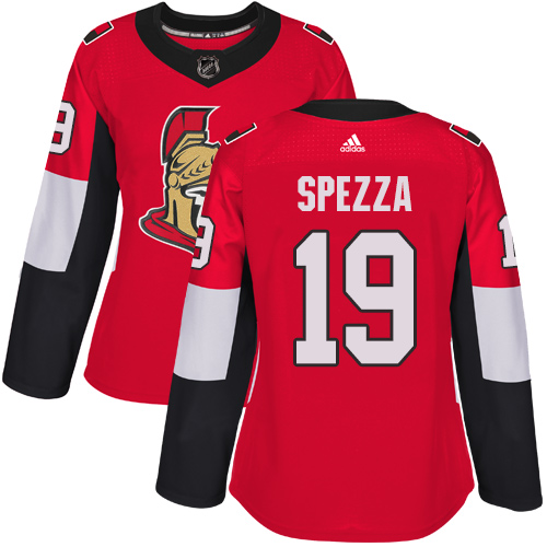 Adidas Senators #19 Jason Spezza Red Home Authentic Women's Stitched NHL Jersey