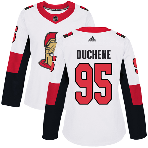 Adidas Senators #95 Matt Duchene White Road Authentic Women's Stitched NHL Jersey