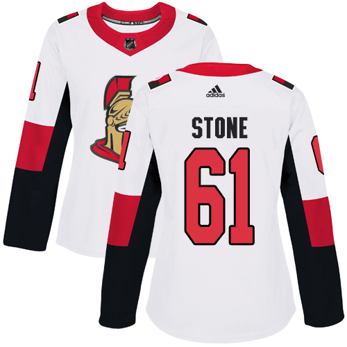 Adidas Senators #61 Mark Stone White Road Authentic Women's Stitched NHL Jersey