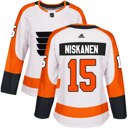 Adidas Flyers #15 Matt Niskanen White Road Authentic Women's Stitched NHL Jersey