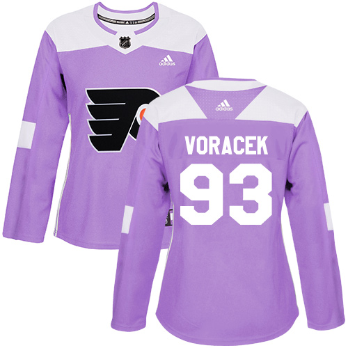 Adidas Flyers #93 Jakub Voracek Purple Authentic Fights Cancer Women's Stitched NHL Jersey