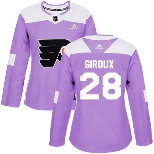 Adidas Flyers #28 Claude Giroux Purple Authentic Fights Cancer Women's Stitched NHL Jersey