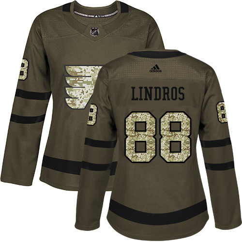 Adidas Flyers #88 Eric Lindros Green Salute to Service Women's Stitched NHL Jersey