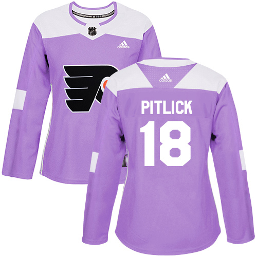 Adidas Flyers #18 Tyler Pitlick Purple Authentic Fights Cancer Women's Stitched NHL Jersey