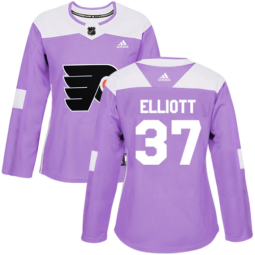 Adidas Flyers #37 Brian Elliott Purple Authentic Fights Cancer Women's Stitched NHL Jersey