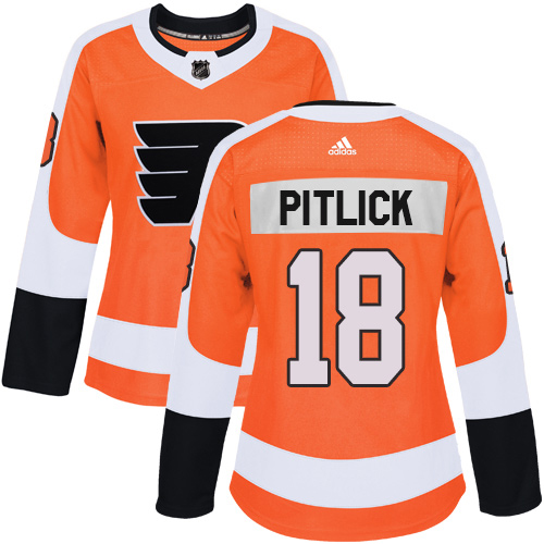 Adidas Flyers #18 Tyler Pitlick Orange Home Authentic Women's Stitched NHL Jersey