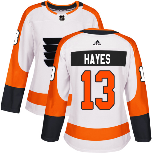 Adidas Flyers #13 Kevin Hayes White Road Authentic Women's Stitched NHL Jersey