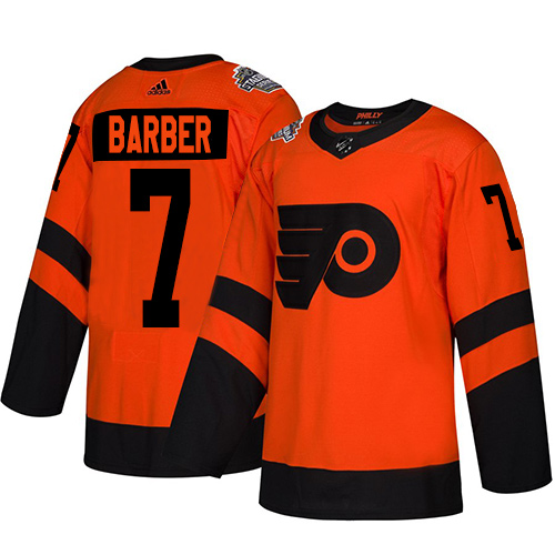Adidas Flyers #7 Bill Barber Orange Authentic 2019 Stadium Series Women's Stitched NHL Jersey