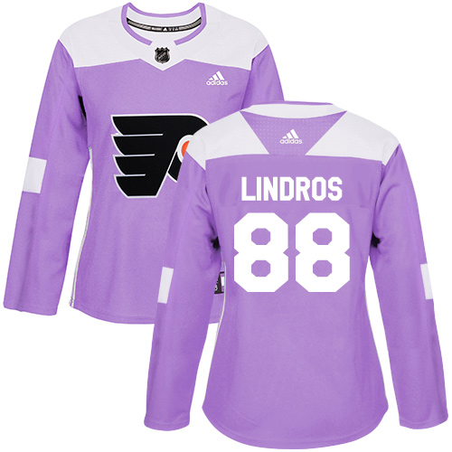 Adidas Flyers #88 Eric Lindros Purple Authentic Fights Cancer Women's Stitched NHL Jersey