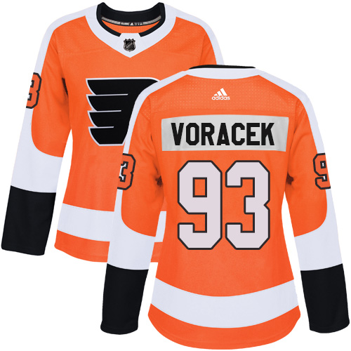 Adidas Flyers #93 Jakub Voracek Orange Home Authentic Women's Stitched NHL Jersey
