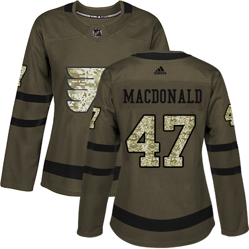 Adidas Flyers #47 Andrew MacDonald Green Salute to Service Women's Stitched NHL Jersey