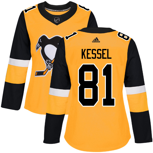 Adidas Penguins #81 Phil Kessel Gold Alternate Authentic Women's Stitched NHL Jersey
