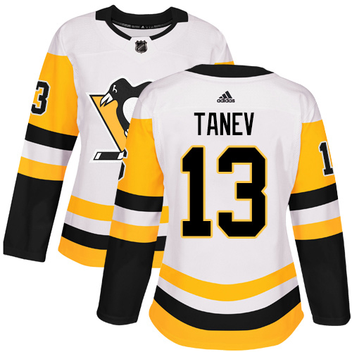 Adidas Penguins #13 Brandon Tanev White Road Authentic Women's Stitched NHL Jersey