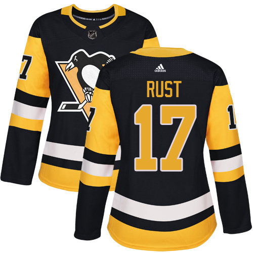 Adidas Penguins #17 Bryan Rust Black Home Authentic Women's Stitched NHL Jersey