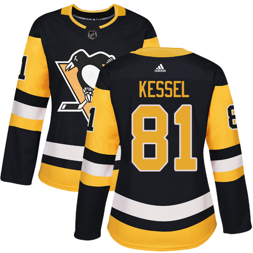 Adidas Penguins #81 Phil Kessel Black Home Authentic Women's Stitched NHL Jersey
