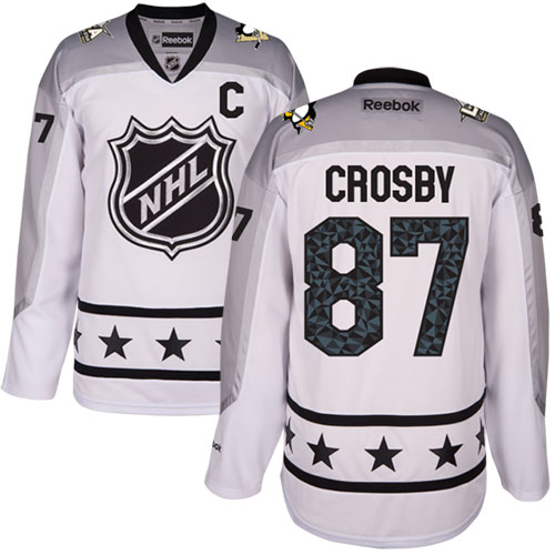 Penguins #87 Sidney Crosby White 2017 All-Star Metropolitan Division Women's Stitched NHL Jersey