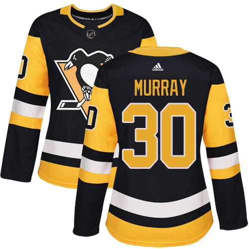 Adidas Penguins #30 Matt Murray Black Home Authentic Women's Stitched NHL Jersey