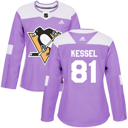 Adidas Penguins #81 Phil Kessel Purple Authentic Fights Cancer Women's Stitched NHL Jersey