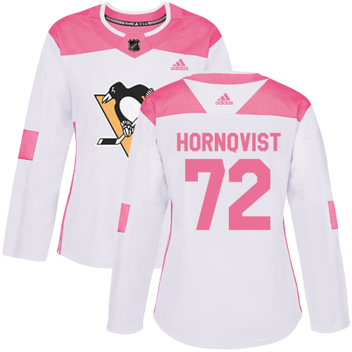 Adidas Penguins #72 Patric Hornqvist White/Pink Authentic Fashion Women's Stitched NHL Jersey