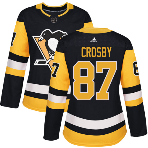 Adidas Penguins #87 Sidney Crosby Black Home Authentic Women's Stitched NHL Jersey