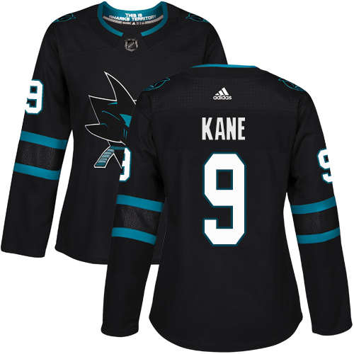 Adidas Sharks #9 Evander Kane Black Alternate Authentic Women's Stitched NHL Jersey