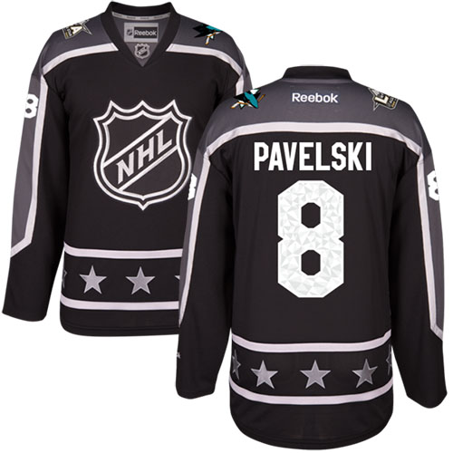 Sharks #8 Joe Pavelski Black 2017 All-Star Pacific Division Women's Stitched NHL Jersey
