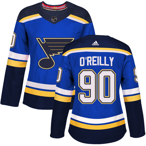 Adidas Blues #90 Ryan O'Reilly Blue Home Authentic Women's Stitched NHL Jersey