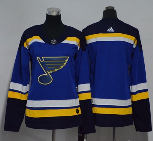 Adidas Blues Blank Blue Home Authentic Women's Stitched NHL Jersey