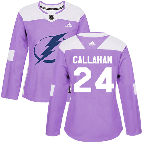 Adidas Lightning #24 Ryan Callahan Purple Authentic Fights Cancer Women's Stitched NHL Jersey