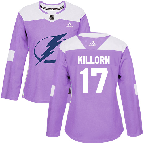 Adidas Lightning #17 Alex Killorn Purple Authentic Fights Cancer Women's Stitched NHL Jersey