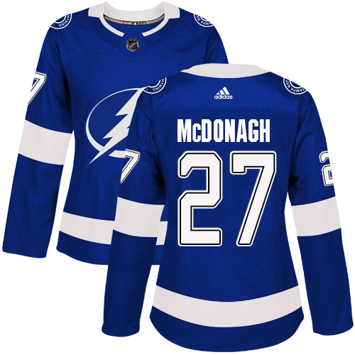 Adidas Lightning #27 Ryan McDonagh Blue Home Authentic Women's Stitched NHL Jersey
