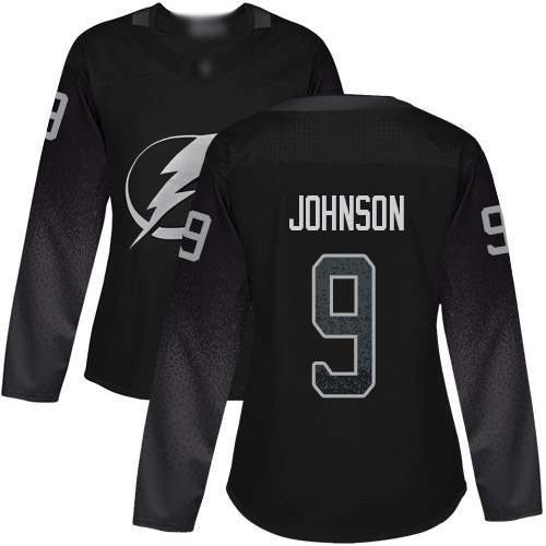 Adidas Lightning #9 Tyler Johnson Black Alternate Authentic Women's Stitched NHL Jersey