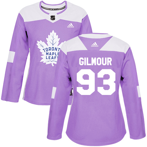 Adidas Maple Leafs #93 Doug Gilmour Purple Authentic Fights Cancer Women's Stitched NHL Jersey